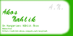 akos nahlik business card