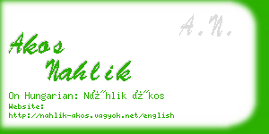 akos nahlik business card
